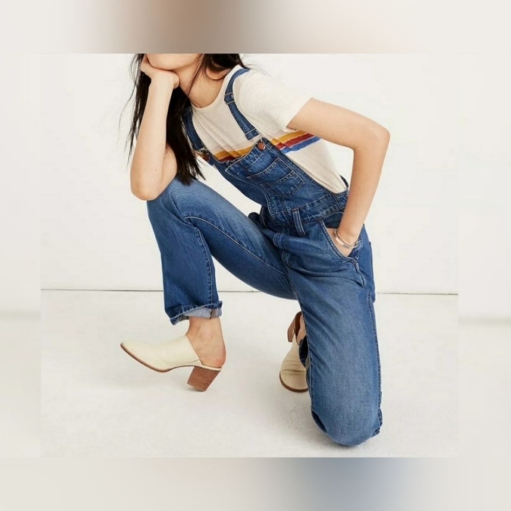 Madewell denim overalls straight leg size S